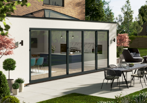 Bifold doors and Rooflights opening onto a garden